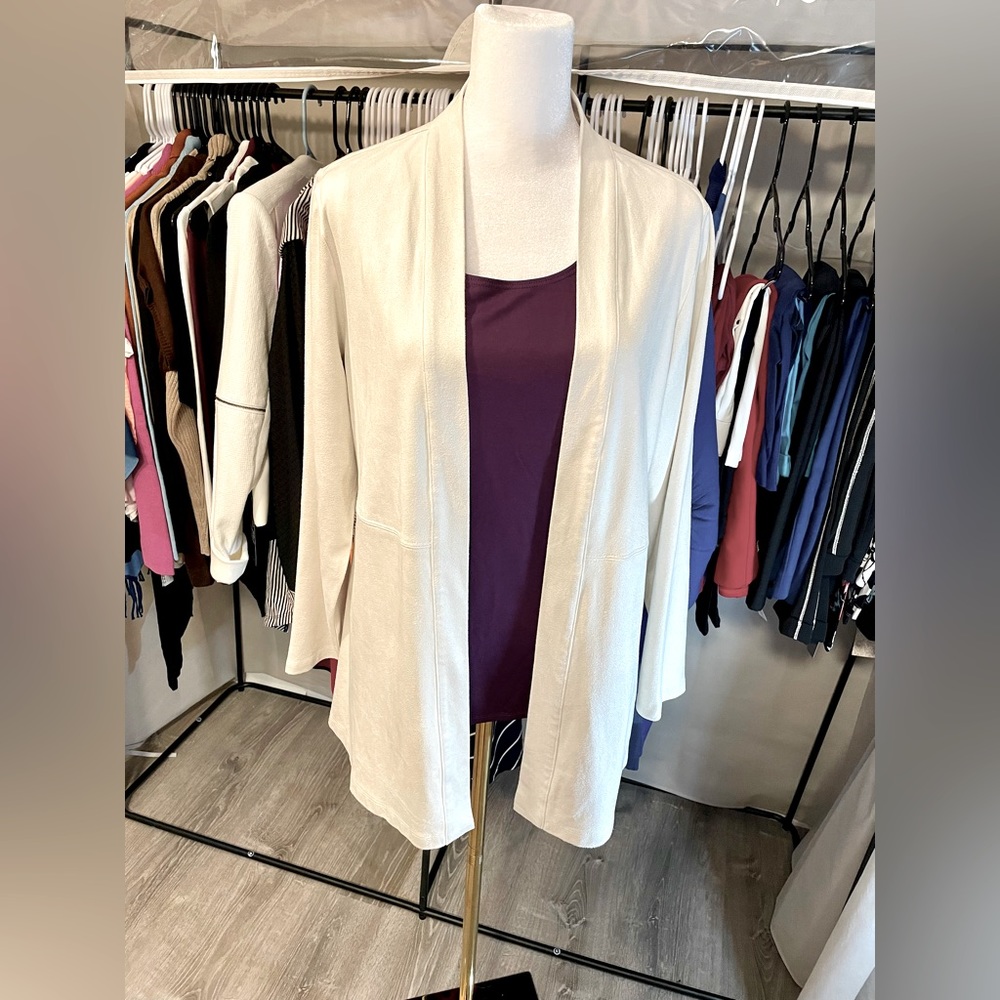 NWT! Chico's Faux-Suede Pleated Jacket - Size 1 (M)